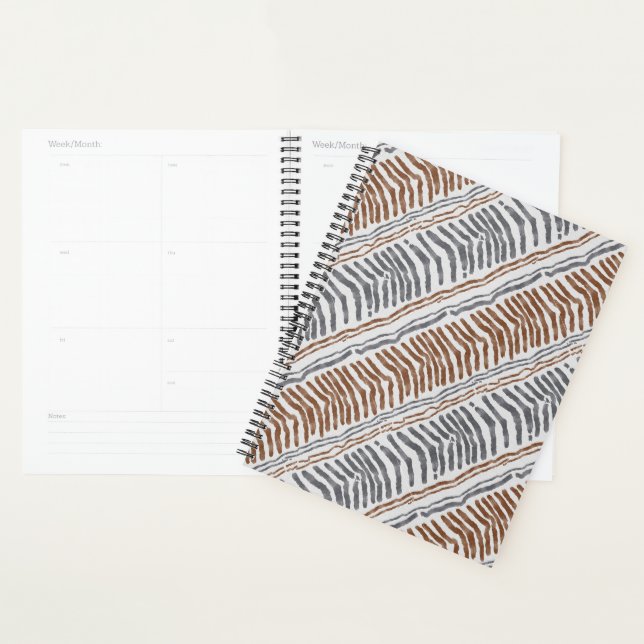 Boho-Tribal-Gestreifter Planer Notizbuch (Anzeige)