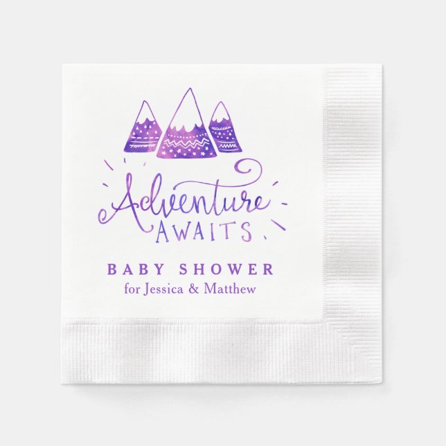 Boho Tribal Girl Adventure Baby Dusche Napkins Serviette (Vorderseite)