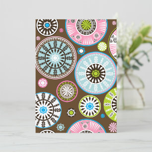 Boho-Tribal-Mandala-Muster Blumenkreise Einladung