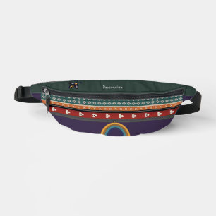 Boho Tribal Muster Rainbow Lila Grünes Festival Bauchtasche