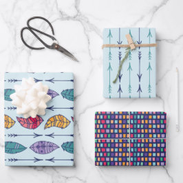 Boho Tribal Pattern Geschenkpapier Set