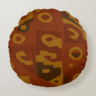 Boho Tribal Pattern Round Pillow Rundes Kissen