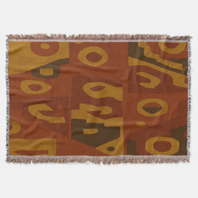 Boho Tribal Pattern Throw Blanket Decke (Vorderseite)
