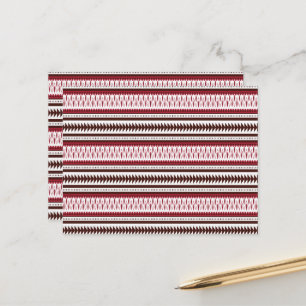 Boho Tribal Postkarte Rotes Muster Rustikal Azteke