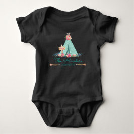 Boho Tribal TeePee Adventure Begins Baby Girl Strampler