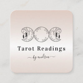 Boho Triple Moon Cream Reader Energy Healer Quadratische Visitenkarte