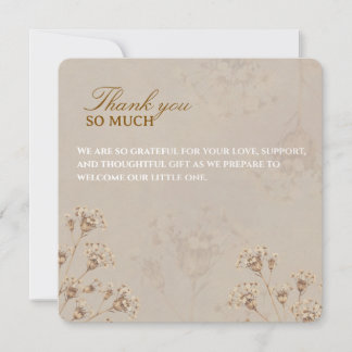Boho-Trockenblumen-Baby-Shower-Karte Dankeskarte