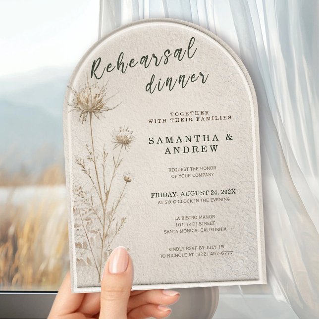 Boho Trockenblumen Pampas Tor Probeessen Einladung (Von Creator hochgeladen)