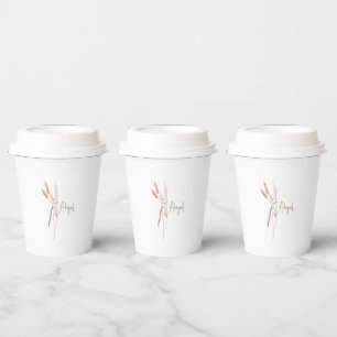 Boho Trockenblumen-Shower Personalisiert  Pappbecher