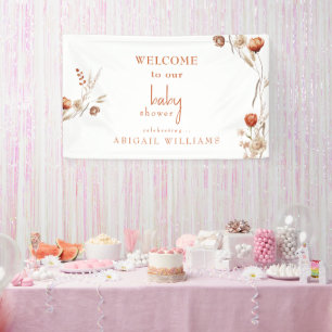Boho-Trockenblumen-Terrakotta-Baby-Shower Banner