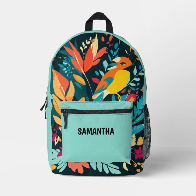 Boho Tropical Backpack for Teen Girls Bedruckter Rucksack (Vorderseite)
