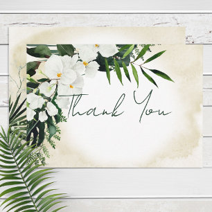 Boho Tropical Beach Watercolor Wedding Dankeskarte