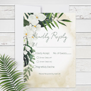 Boho Tropical Beach Watercolor Wedding RSVP Karte