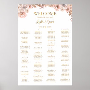 Boho Tropical Botanical   Alphabetische Sitzplätze Poster