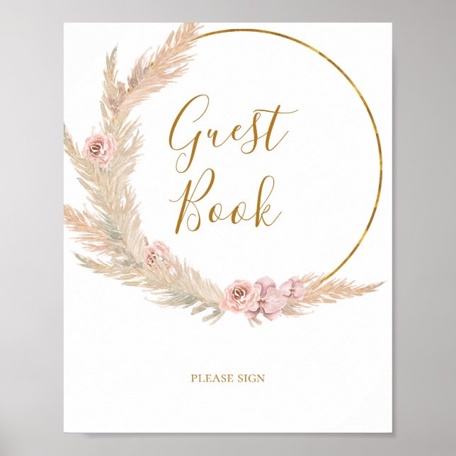 Boho Tropical Botanical | Gast Book Sign Poster (Vorne)