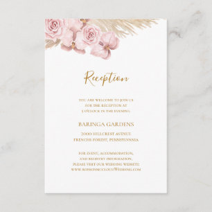 Boho Tropical Botanical Hochzeitsempfangskarte Begleitkarte
