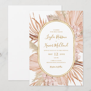 Boho Tropical Botanical Lässig Hochzeit Einladung