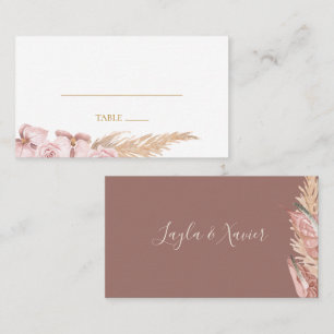 Boho Tropical Dust Rose Flat Wedding Platzkarte