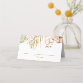 Boho Tropical Floral and Palm Wedding Platzkarte