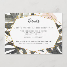 Boho tropical floral Geometric Wedding Details Begleitkarte