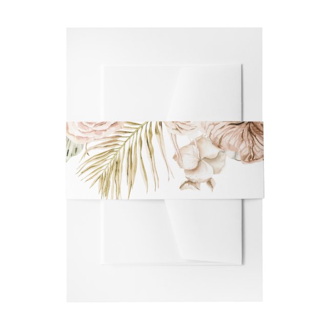 Boho Tropical Floral Pampas und getrocknete Blume Einladungsbanderole (Vorderseite Beispiel)