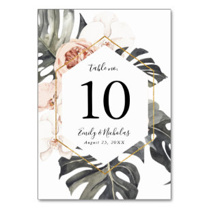 Boho Tropical Floral   Personalisiert Tischnummer