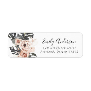 Boho Tropical Floral Rücksendeetikett