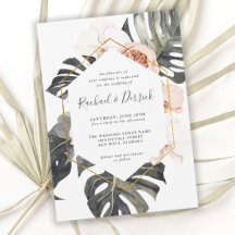 Boho Tropical Floral with Geometric Frame Wedding