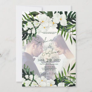Boho Tropical Greenerenerity Foto Modernes CUSTOM Einladung