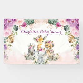 Boho Tropical Jungle Floral Greenery Baby Dusche Banner