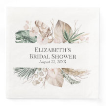 Boho Tropical Orchid und Monstera Paper Napkin