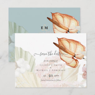 BOHO Tropical Pampas Grass Wedding Postkarte