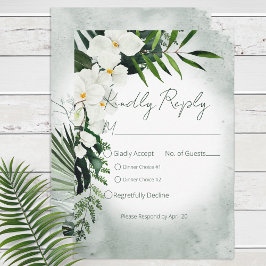 Boho Tropical Pflanze Wasserfarbenhochzeit RSVP Karte