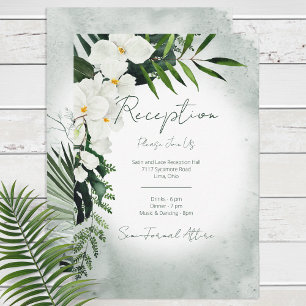 Boho Tropical Pflanze Watercolor Empfang Hochzeit Begleitkarte