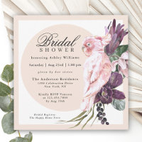 Boho Tropical Pink Parrot Floral Brautparty