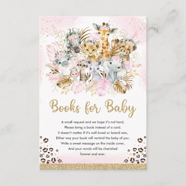 Boho Tropical Safari Duschbücher für Baby Girl Begleitkarte (Vorderseite)