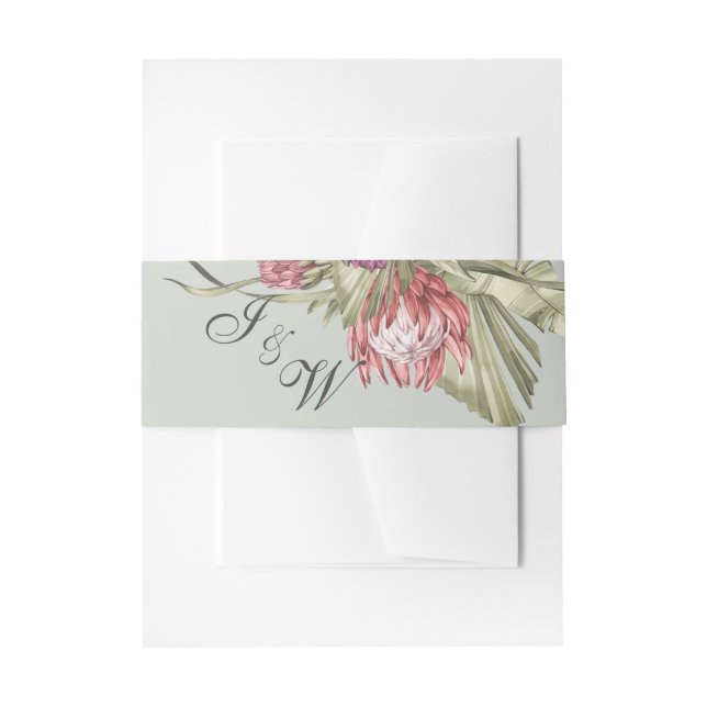 Boho Tropical Sage Wedding Einladungsbanderole (Vorderseite Beispiel)
