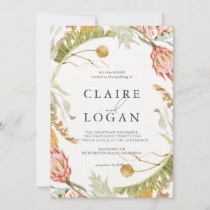 Boho Tropical Watercolor Hochzeit Einladung