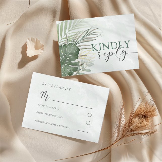 Boho Tropical Watercolor Wedding RSVP (Von Creator hochgeladen)