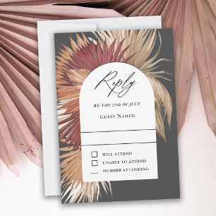 Boho-Tropische-Fächerpalmen-Hochzeit-RSVP RSVP Karte