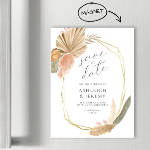 Boho-Tropische-Hochzeit-Save-the-Date-Magnetkarte Magnetkarte