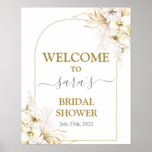 Boho-Tropische Hochzeitsdusche Willkommensschild Poster