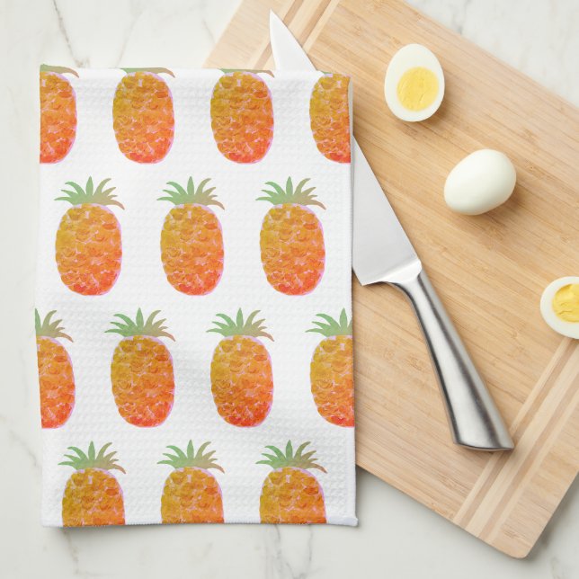 Boho Tropischer Ananas Geschirrtuch (Viertel Falte)