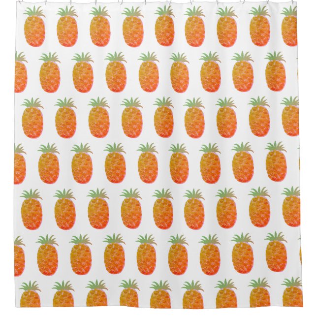 Boho-Tropisches Ananas-Muster Duschvorhang (Vorderseite)