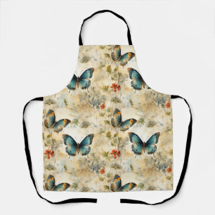 Boho Türkis Schmetterling Botanischer Garten Druck Schürze