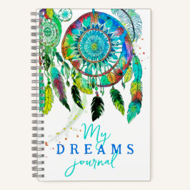 Boho Turquoise Dream Catcher Watercolor Journal Notizbuch
