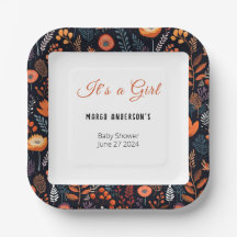 BOHO Turquoise Herbst Blumenmädchen Kinderdusche