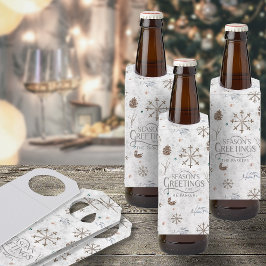 Boho Twigs & Pinecone Weihnachtsausweis986 Flaschenanhänger