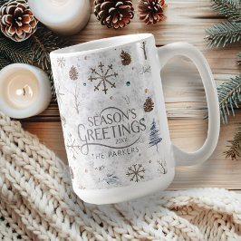 Boho Twigs & Pinecone Weihnachtsausweis986 Kaffeetasse