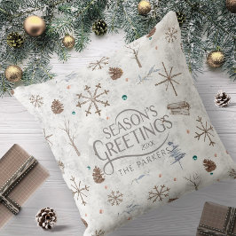 Boho Twigs & Pinecone Weihnachtsausweis986 Kissen